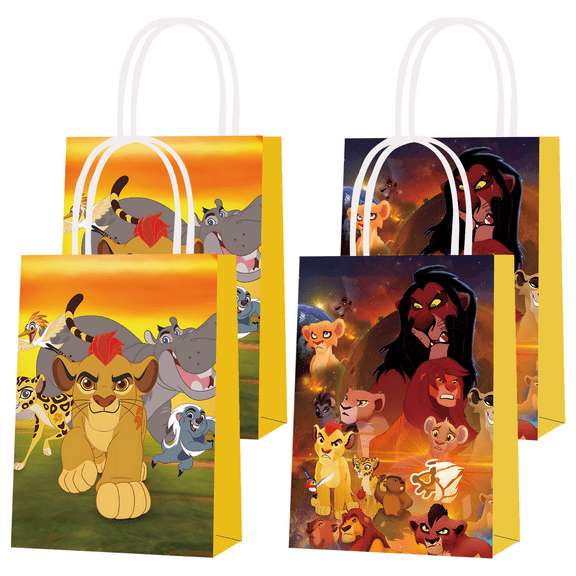 16 Pcs For Lion Guard Theme Birthday Party Bags,Party Favor Bags,Birthday Party Decorations Supplies,With Handles Favor Bags Candy Gift Bags,All-in-One Party Supply Set