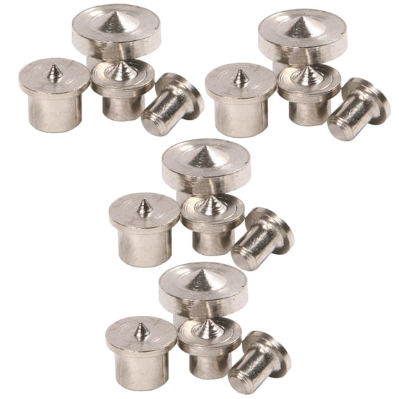 Minkissy 16-Piece Metal Dowel Center Set with Internal and External Points for Precise Wood Drilling and Centering