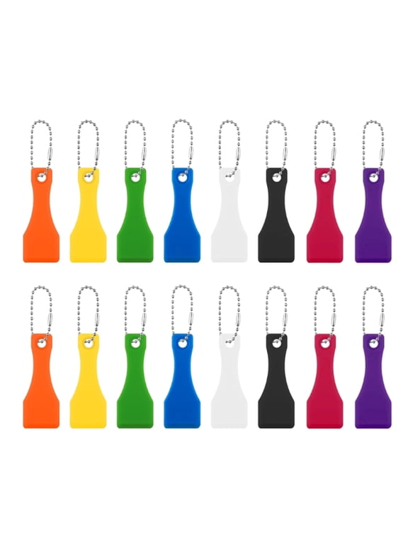 16 Pcs Lottery Ticket Scratcher Tool Keychain, 8-Color Plastic Scraper for Stickers & Labels - Multipurpose Cleaning Card Scraper