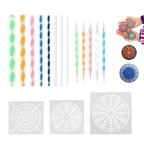 16 Pcs Mandala Dotting Tools for Painting Rocks Stencils Kit Ball Stylus Clay Sculpting Carving