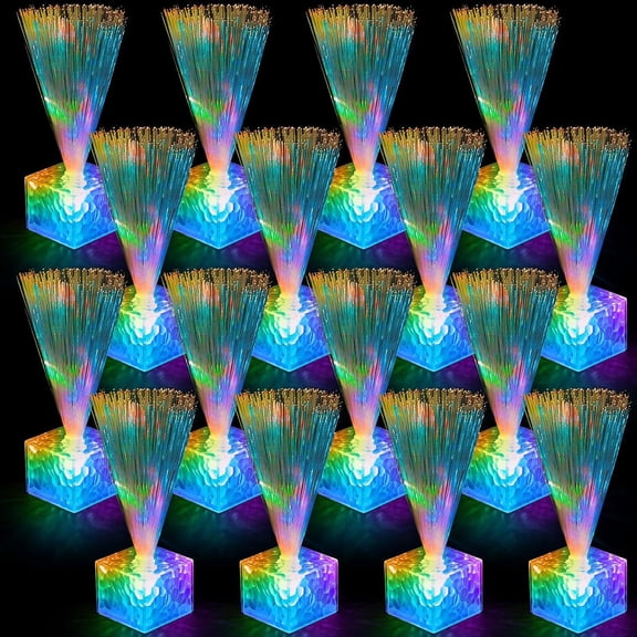 16 Pcs Mini Fiber Optic Lamp Bulk Glow in Dark Party Favors, 6 Inch