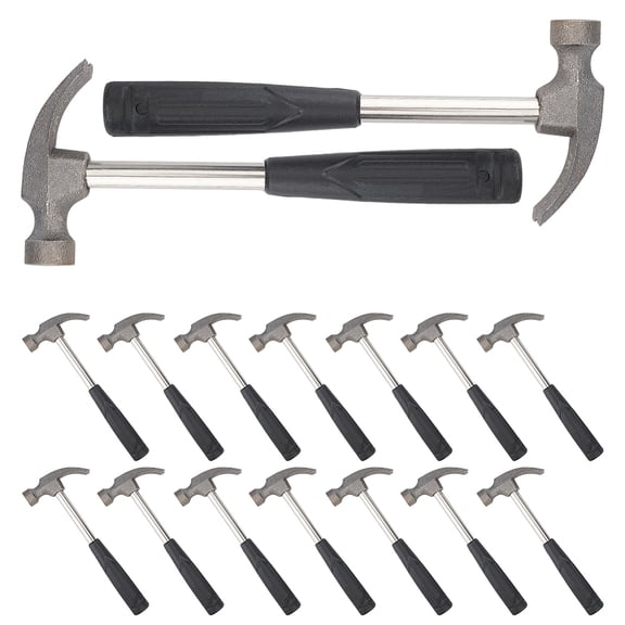 16 Pcs Mini Hammers 6.69 Inch Small Claw Hammer Set Mini Safety Hammer with Plastic Handle Household Hammers Nail Puncher DIY