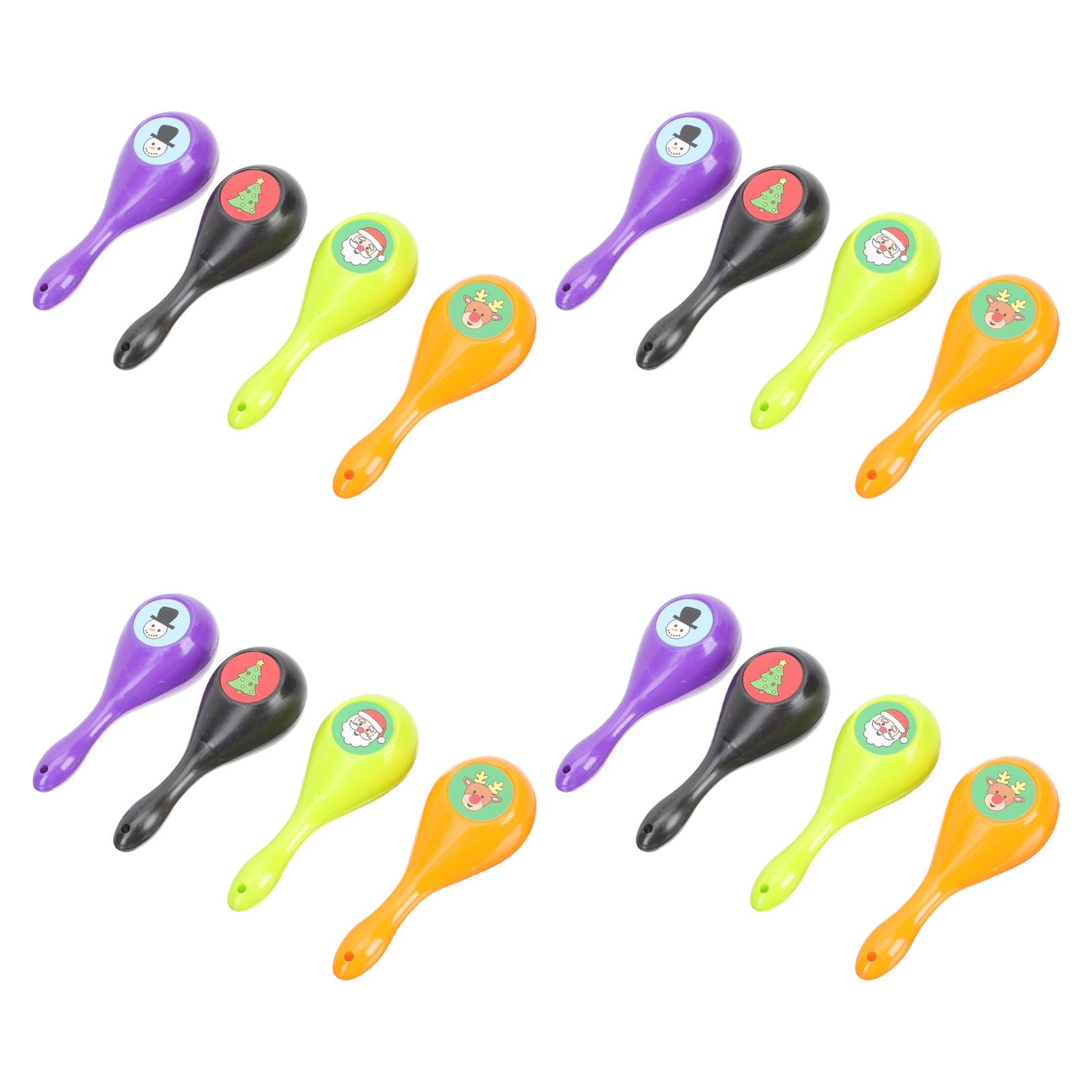 16 Pcs Mini Maraca Christmas Maracas Musical Instruments Shakers Kids