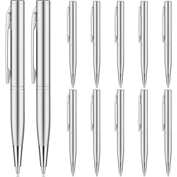 16 Pcs Mini Pens, Stainless Steel Pocket-Sized Ballpoint Pens, 3-Inch Retractable Metal Pen for Wallet, Planner, Office & Travel Use