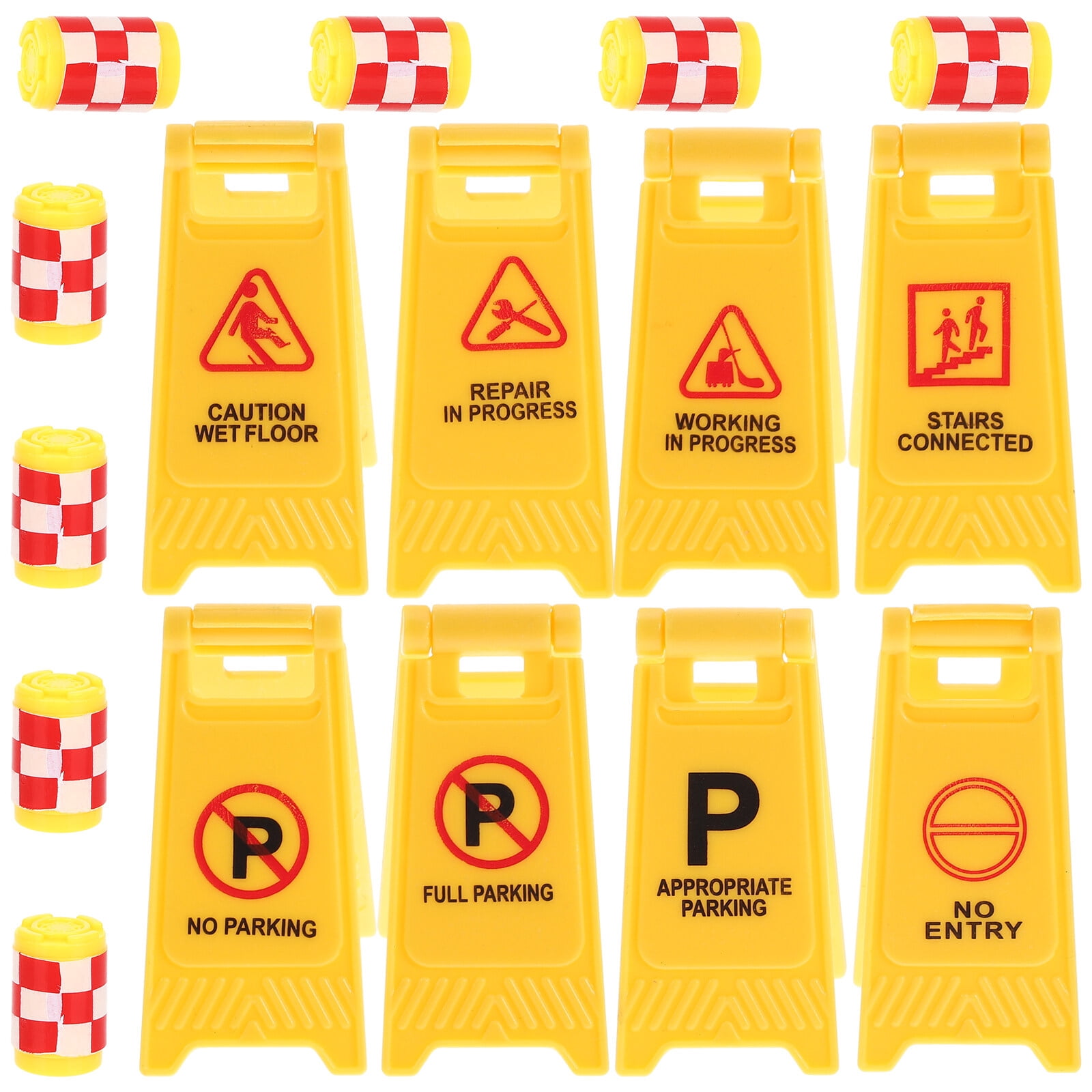 Wet Steps. Sign 16 Pcs Mini Wet Floor Sign Toy Road Signs Mind The Steps Barricade ...