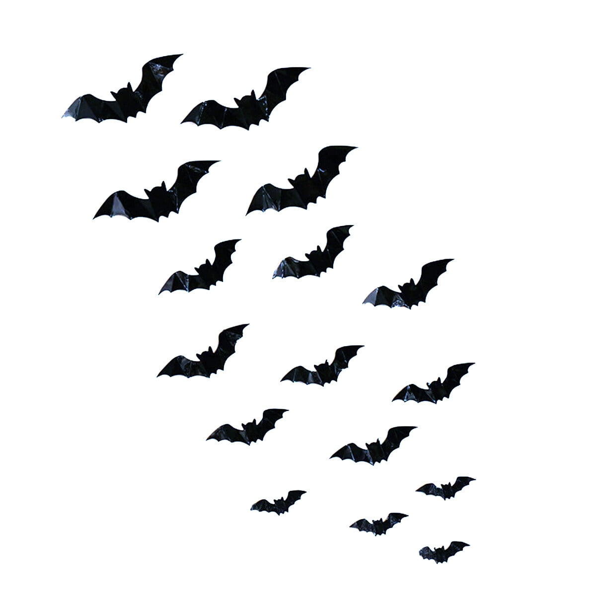 Décoration Halloween 16 Pièces - Stickers Muraux Chauves-souris LED 3D, Pour Fenêtre, Porte, Mur (avec Lumières Bleues/rouges)