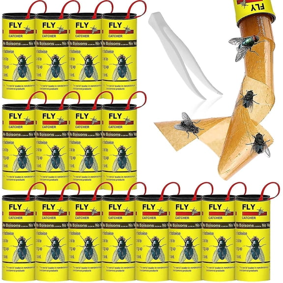 16 Pcs Pesticide Free Fly Paper, Sticky Fly Catchers Set For Indoor Or Greenhouse Use