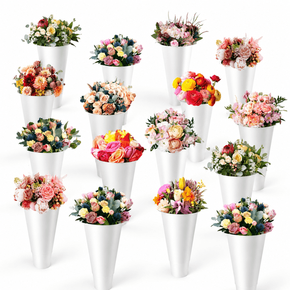 16 Pcs Plastic Flower Buckets Bulk Floral Buckets for Cut Flower Tall ...