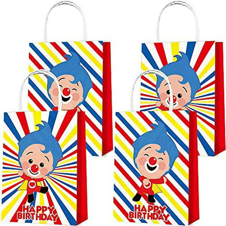 16 Pcs Plim Plim Theme Party Gift Bags Birthday Gift Bags Snacks Candy Bags  Clown Party Supplies for Kids Birthday Party Decorations 