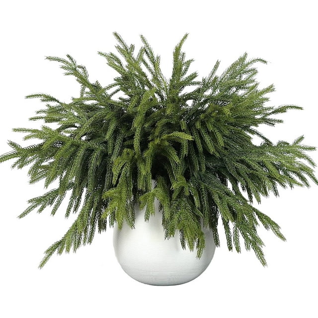 16 Pcs Real Touch Pine Branch 18" Artificial Christmas Green Plants