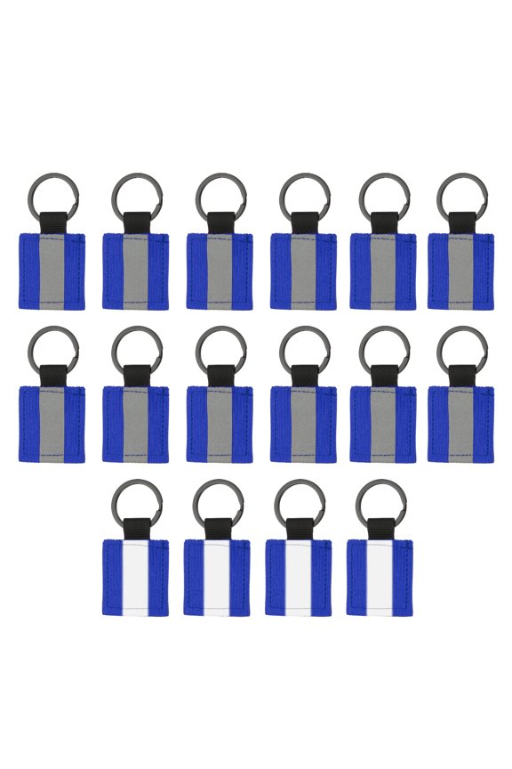 16 Pcs Reflective Keychain, Reflective Strips High Visibility Safety Keychain Tags Lanyards Pendants Bright ZipperPulls Waterproof for Backpack Running Cycling, Blue