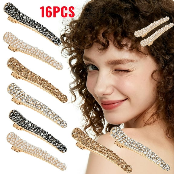 16 Pcs Rhinestone Alligator Hair Clips Fancy Crystal Duckbill Hair Clips for Women Girls Hair Styling Tools Accessories