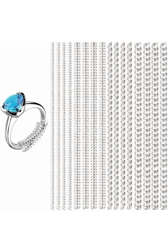 16 Pcs Ring Size Adjuster for Loose Ring, 4 Size Invisible Ring Sizer, Ring Adjuster Adjuster Invisible, Ring Tightener for Making Ring Smaller Without Resizing, Ring Reducer Fit Almost Any Rings