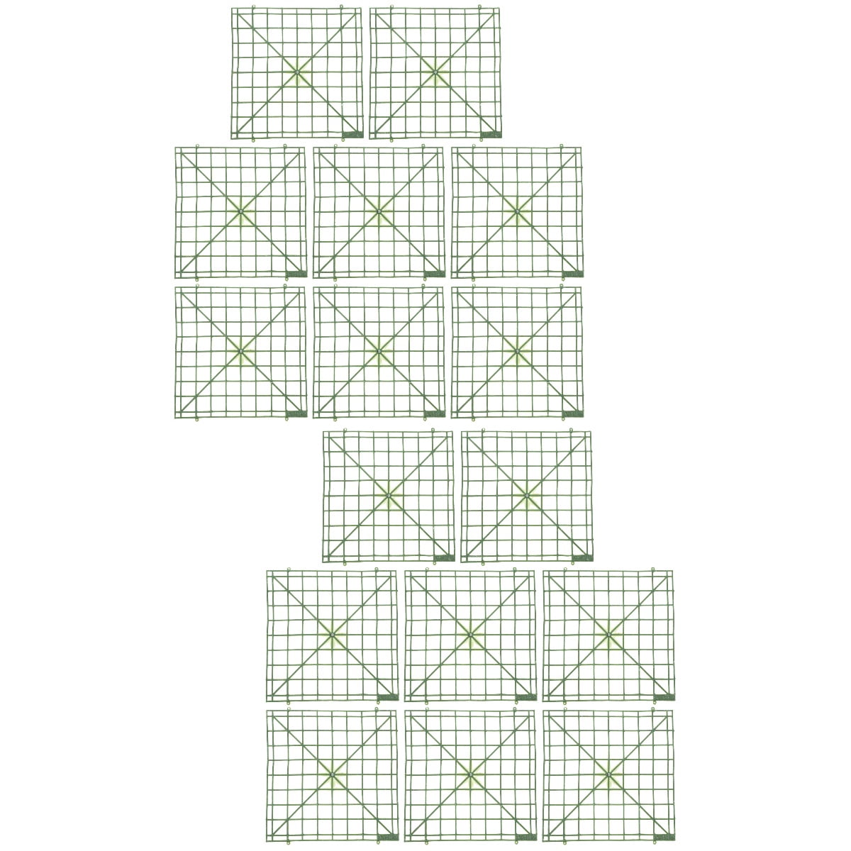 16 Pcs Row Flower Arrangement Grid Panel Wall Display DIY Fixers ...
