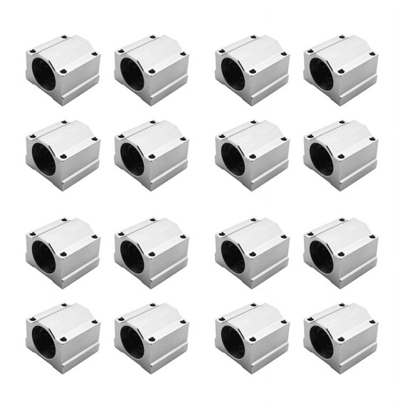 16 Pcs SC20UU 20mm Aluminum Linear Motion Ball Bearing Slide Bushing for CNC