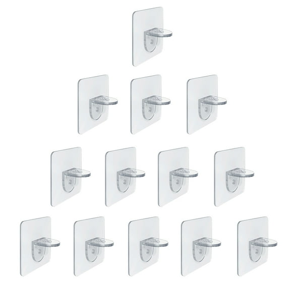 BESTYASH 16Pcs Transparent Adhesive Shelf Holder Pegs Heavy Bearing for Home Shelf Support