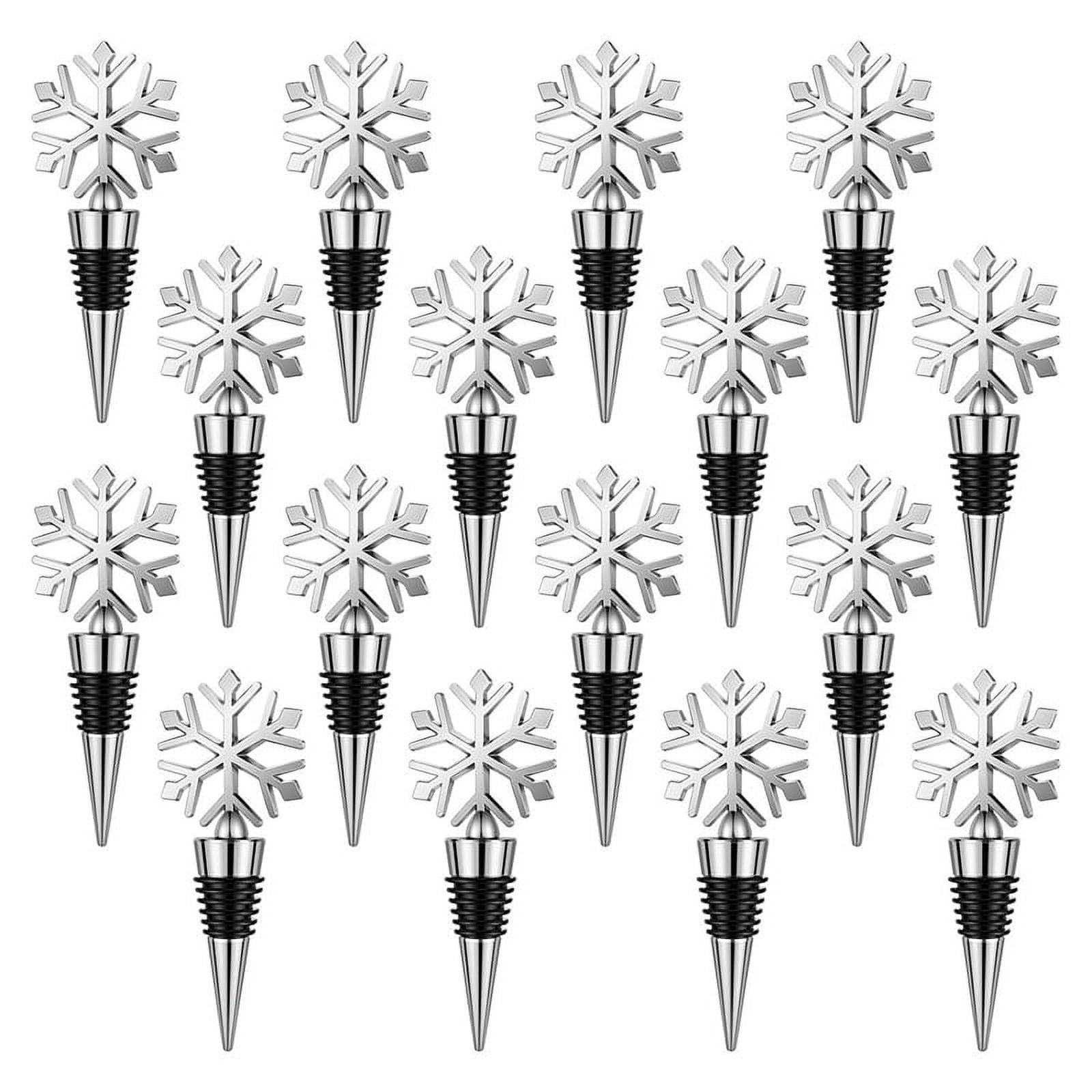 16 Pcs Snowflake Wine Bottle Stopper Reusable Wine Bottle Stopper Beverage Bottle Stoppers