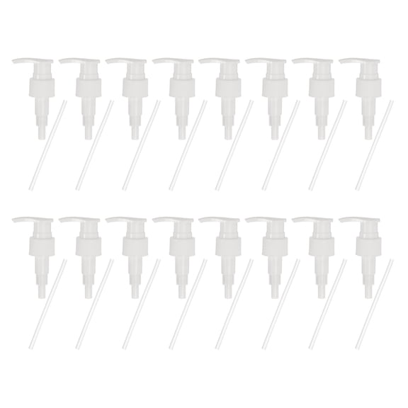 16 Pcs Soap Dispenser Pump Heads Soap Dispensers Top Pumps Replacement Switch Pumphead for Standard 24/417 Neck Size Lotion Shampoo Bottle, White