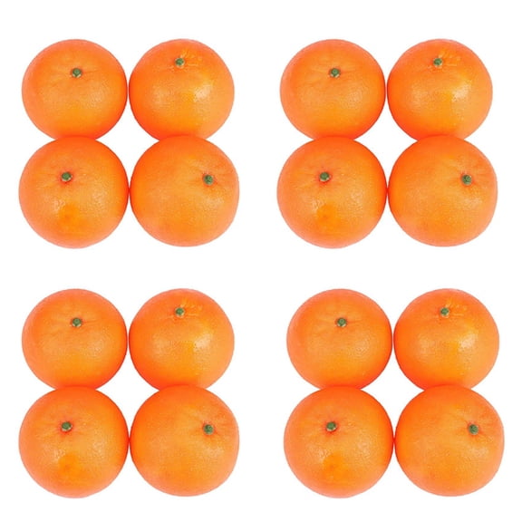 16 Pcs Soft Plastic Simulation Orange Fruit Home Decoration Burgundy