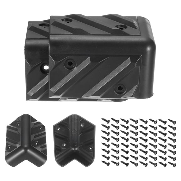 16 Pcs Speaker Cabinet Corners Protector 48x48x80mm Plastic Stackable Guard Wrap Angle Case Edge Box Protection with 64 Pcs Screw