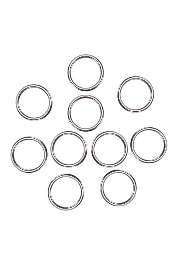 16 Pcs Stainless Steel O Rings 1 Inch Solid Metal Round Ring Buckles Metal Loops for Dog Leashes Hardware Keychain Hanging Strap Slings Camping Belt
