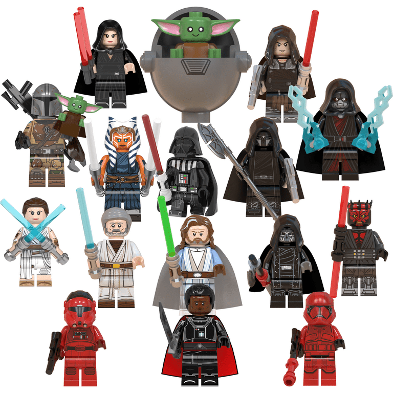 16 Pcs Star Wars Building Blocks Action Figures Battle Droids with Weapons  Set, 2Inch Space Wars Minifigures Building Blocks Toy for Kids Teens  Birthday Cake Toppers 