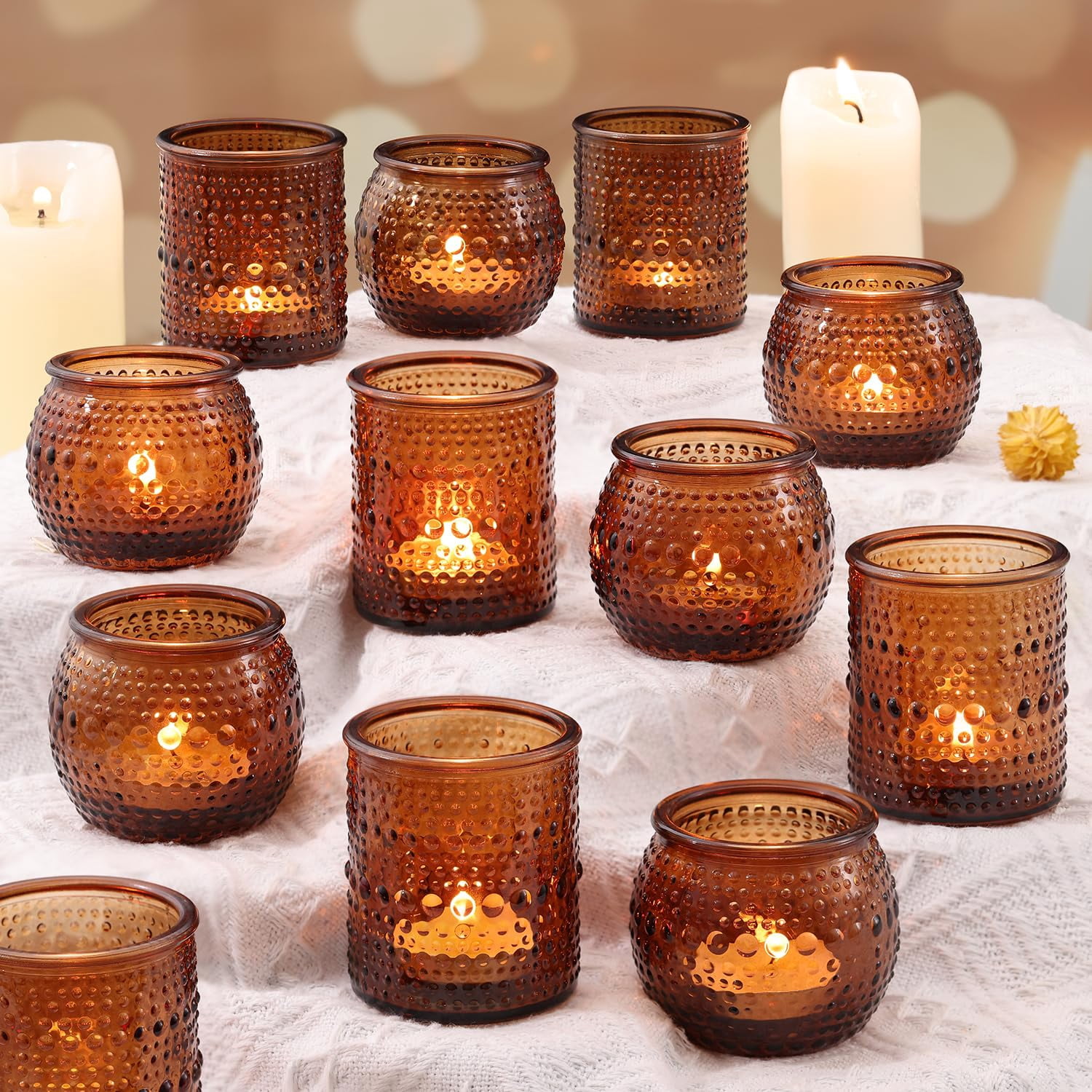 16 Pcs Votive Candle Holders for Bridal Shower Decorations- Assorted