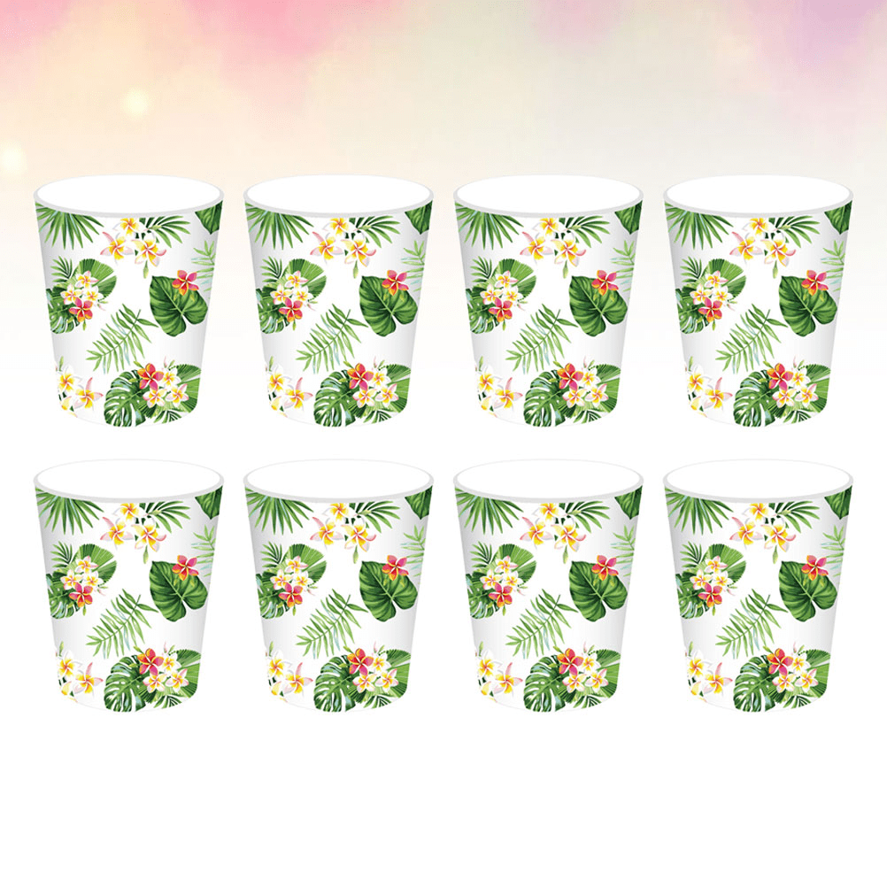 16 Pcs Water Paper Cup Hawaiian Birthday Decorations Disposable Party ...