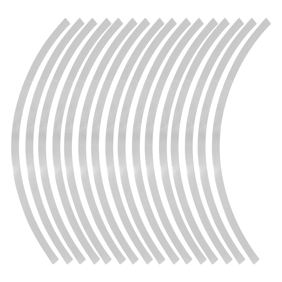 16 Pcs Wheel Rim Stickers Arc-Shape Car Wheel Rim Tapes Decoration Stickers for 17"-19" Rim White PET