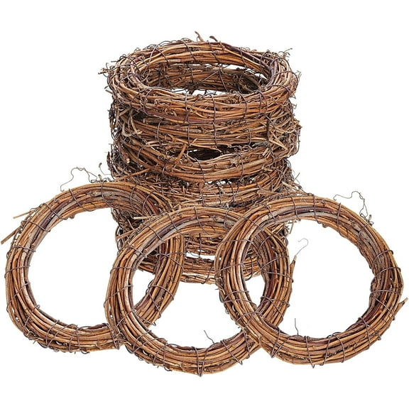 16 Pcs Wooden Grapevine Wreath, 4inch/10cm
