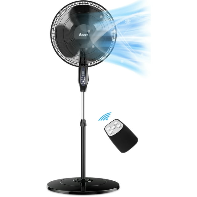16'' Pedestal Oscillating Fan with Remote Control, Stand Up Fan