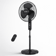 16 Oscillating Standing Fan with Remote, 3-Speed, Height Adjustment Pedestal Fan, 10H Timer Quiet Fan for Home Bedroom Office