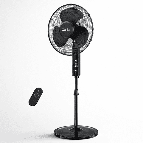 16" Oscillating Standing Fan with Remote, 3-Speed, Height Adjustment Pedestal Fan, 10H Timer Quiet Fan for Home Bedroom Office