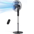 thumbnail image 1 of Qunler 16'' Pedestal Oscillating Fan with Remote Control, Timer Stand up Fan, 3-Speed, Electric Cooling Fans for Bedroom Home Office Use, 1 of 11