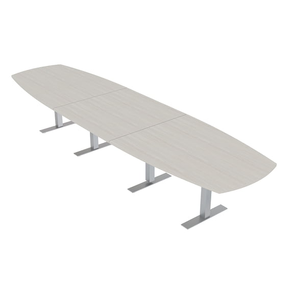 16 Person Arc Boat Modular Powered Conference Table Metal T-Bases