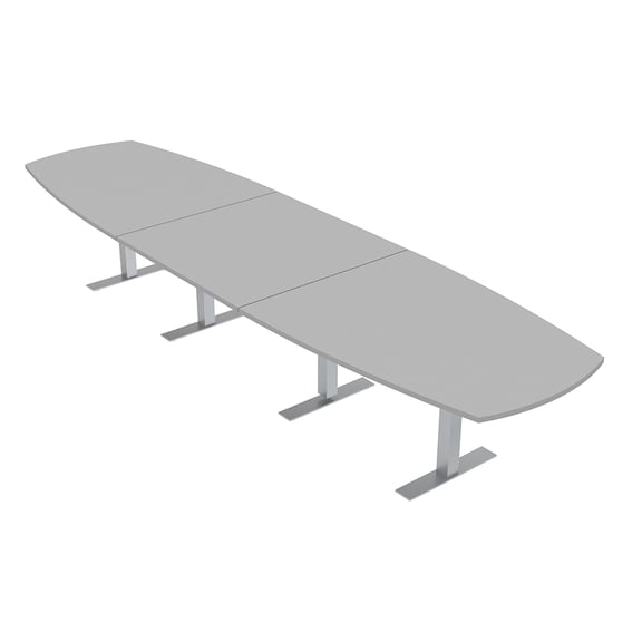 16 Person Arc Boat Modular Powered Conference Table Metal T-Bases