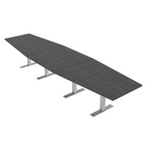 8 Person Arc Boat Conference Table Metal T Bases 8X4 Power And Data ...