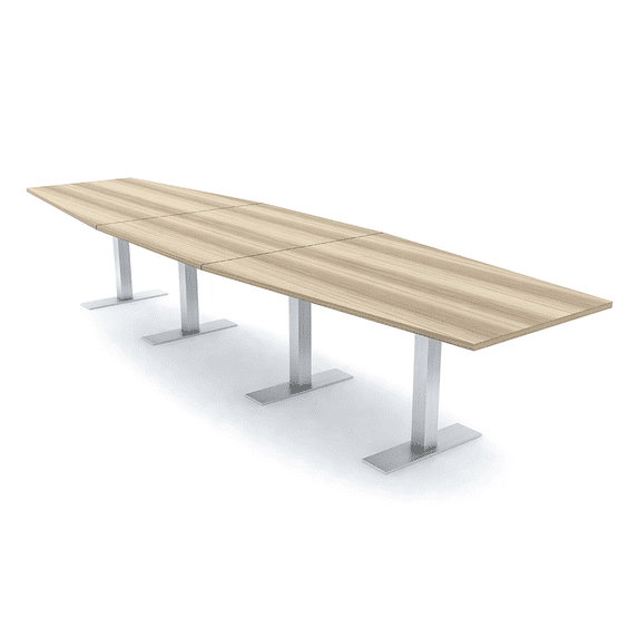 16 Person Hexagon Conference Table With Metal T Bases Power Data Units