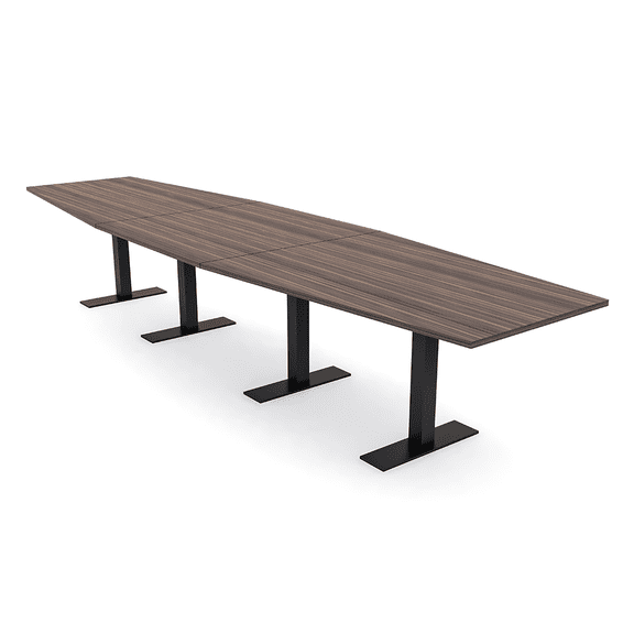 16 Person Hexagon Conference Table With Metal T Bases Power Data Units