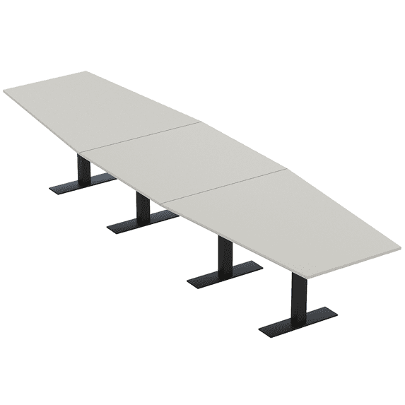 16 Person Hexagon Conference Table With Metal T Bases Power Data Units
