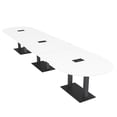 thumbnail image 1 of 16 Person Modular Powered Racetrack Conference Table With Double Bases, 1 of 8