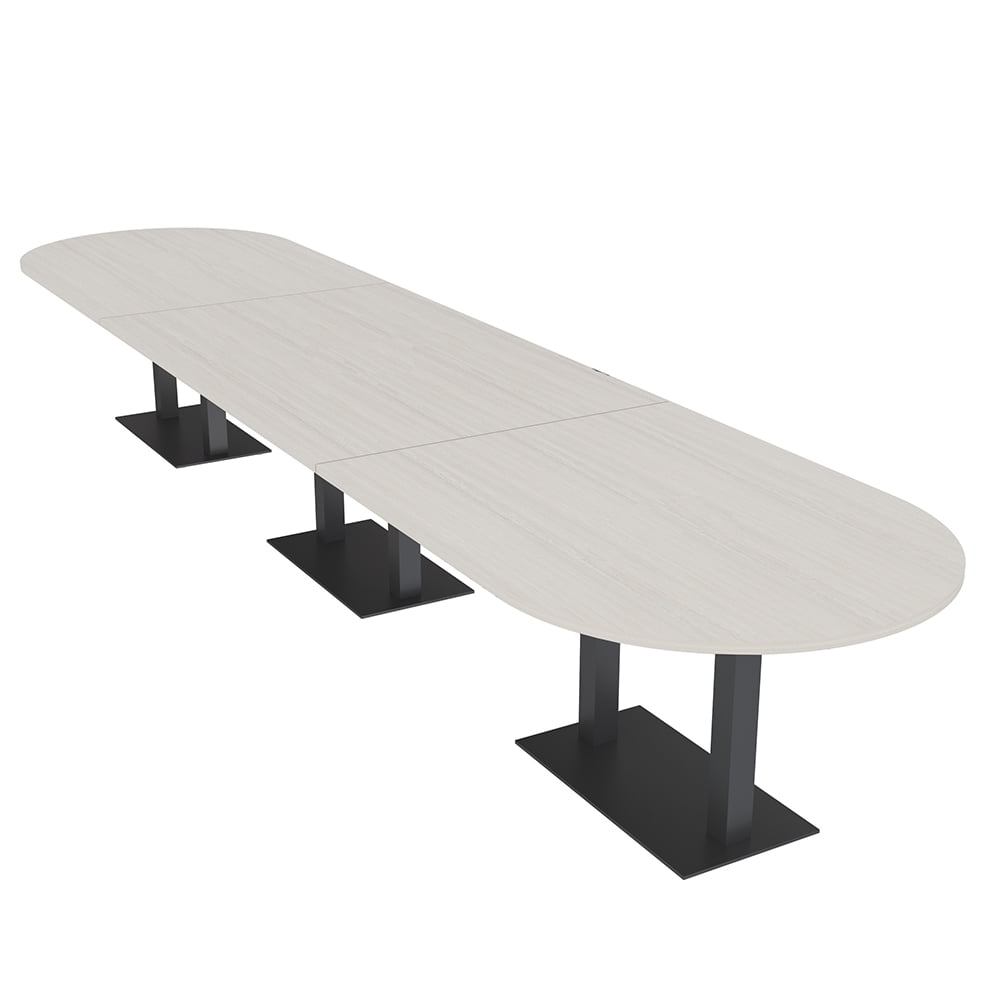 16 Person Modular Powered Racetrack Conference Table With Double Bases ...
