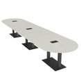 thumbnail image 1 of 16 Person Modular Powered Racetrack Conference Table With Double Bases, 1 of 8