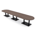 thumbnail image 1 of 16 Person Modular Powered Racetrack Conference Table With Double Bases, 1 of 6