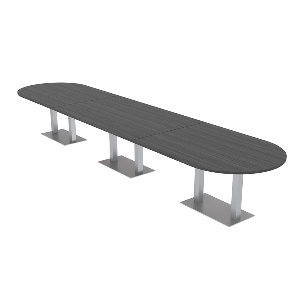 16 Person Modular Powered Racetrack Conference Table With Square Bases ...