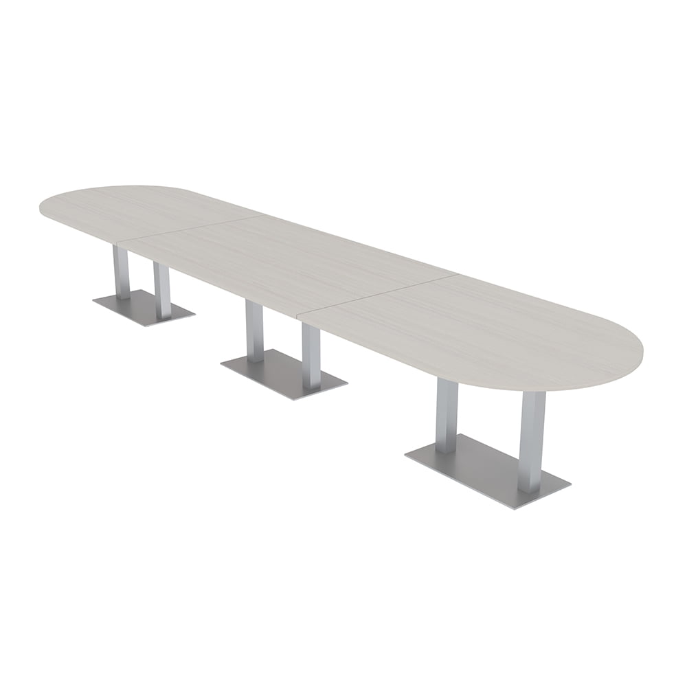 16 Person Modular Powered Racetrack Conference Table With Square Bases ...