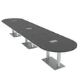 thumbnail image 1 of 16 Person Modular Powered Racetrack Conference Table With Square Bases, 1 of 8