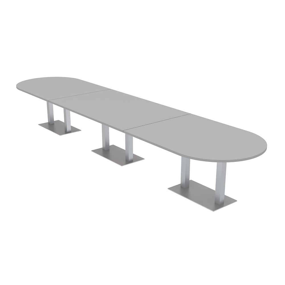 16 Person Modular Powered Racetrack Conference Table With Square Bases ...