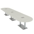 thumbnail image 1 of 16 Person Modular Powered Racetrack Conference Table With Square Bases, 1 of 8
