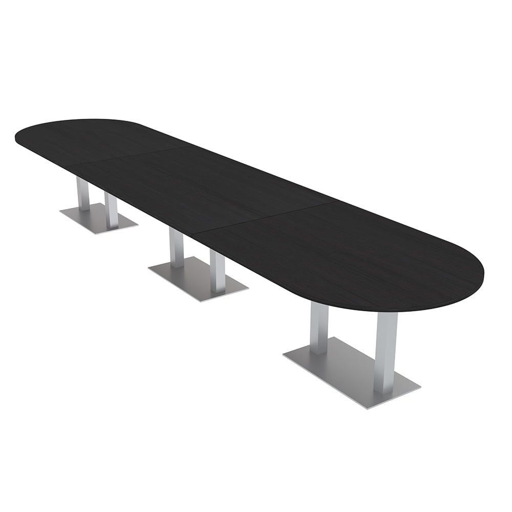 16 Person Modular Powered Racetrack Conference Table With Square Bases ...